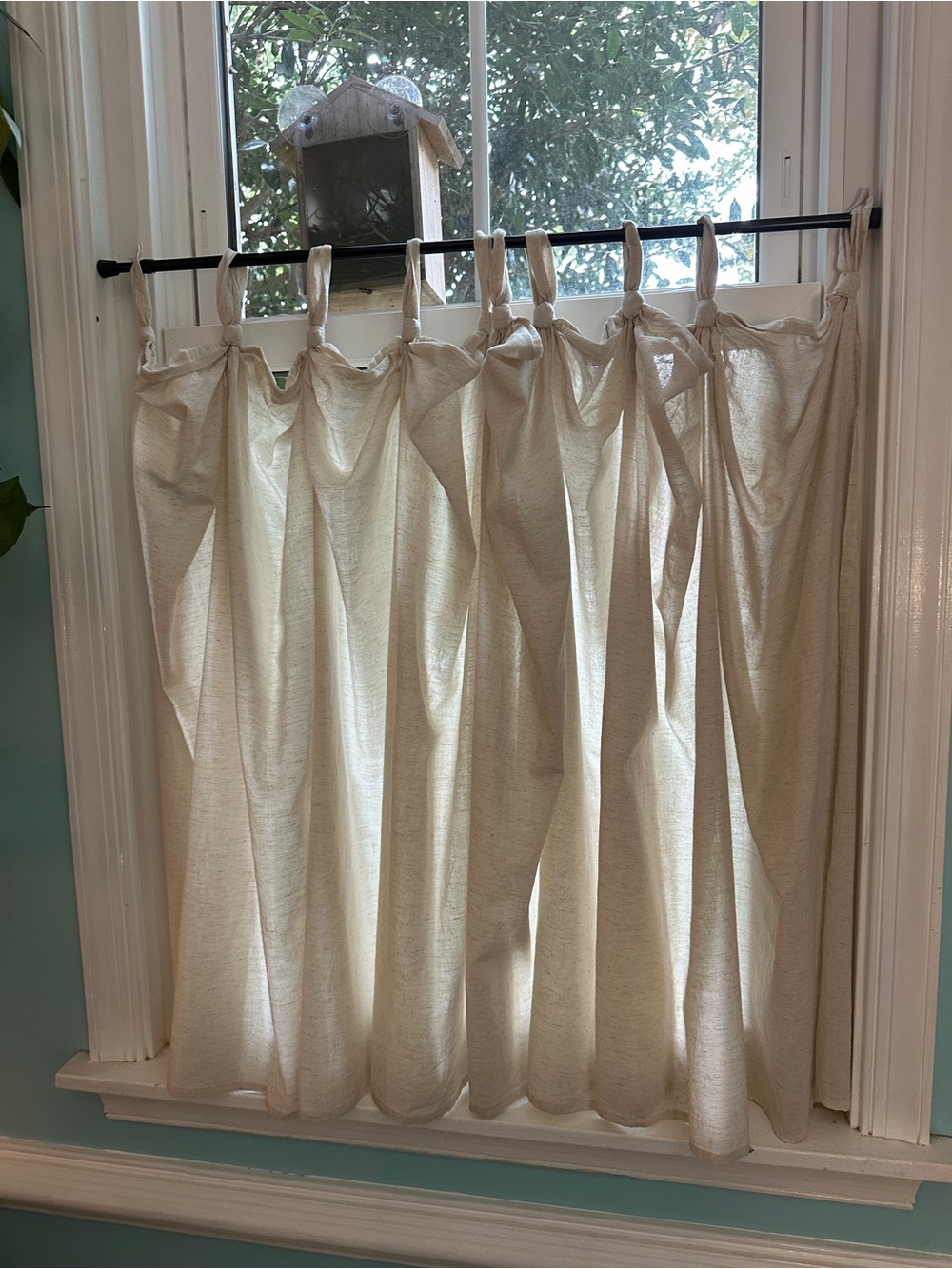 Urban Outfitters Neutral Cream Tab-Top Café Curtain Panel